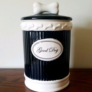 Dog Treat Jar Storage in Black & White